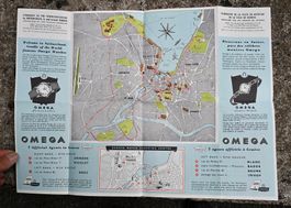 ca. 1950er PLAN DE GENEVE Omega SWISSAIR Sabena KLM TWA