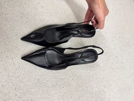 Slingback Pumps Zara schwarz Grösse 40 gebraucht Zustand
