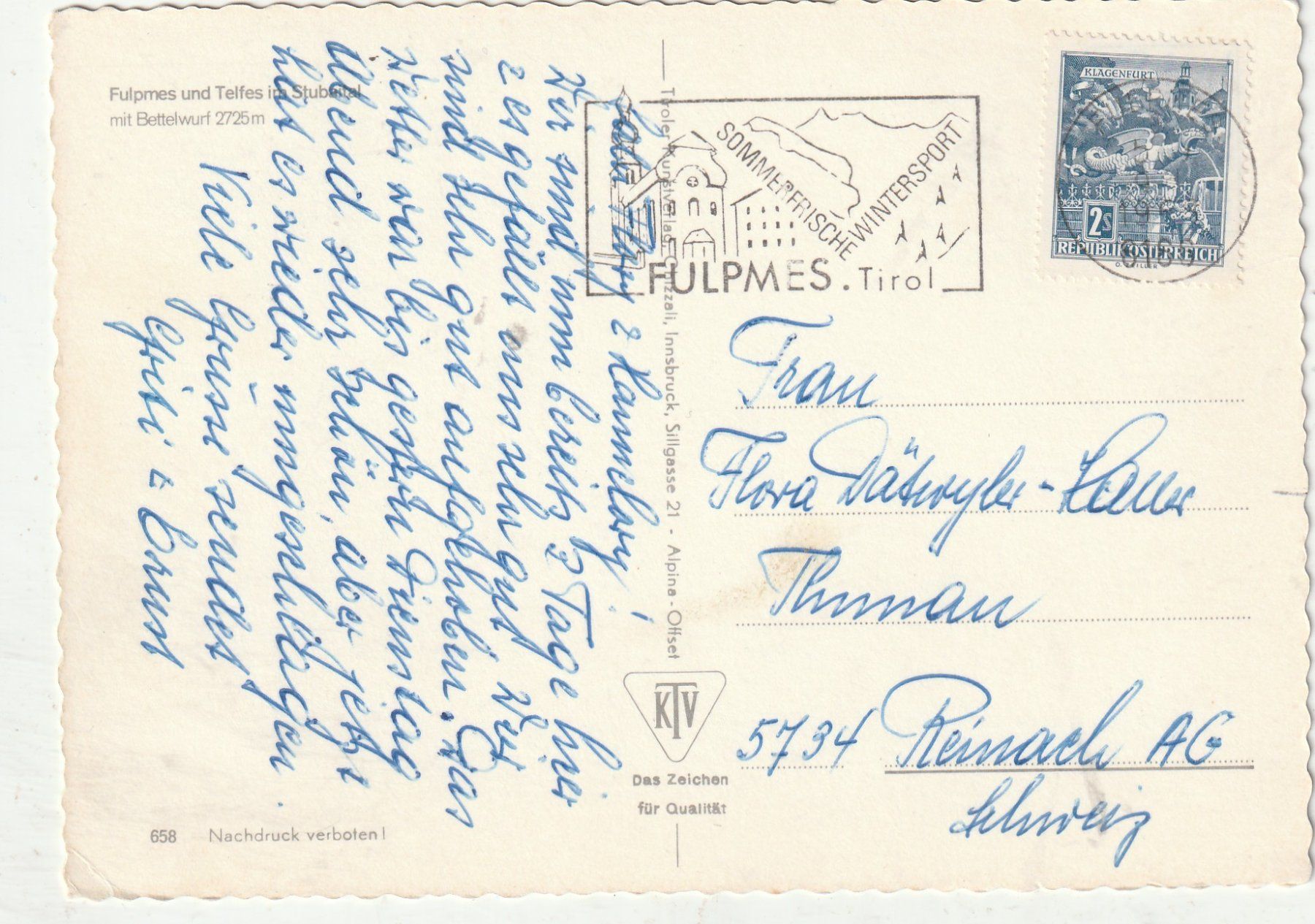 Cartoline postali: Fulpmes – Usato da Lumbrein venduto da made02 1