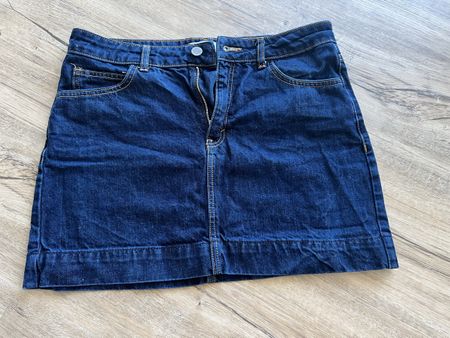 Damen Jeansrock Dunkelblau Sommerkleidung Top Zus