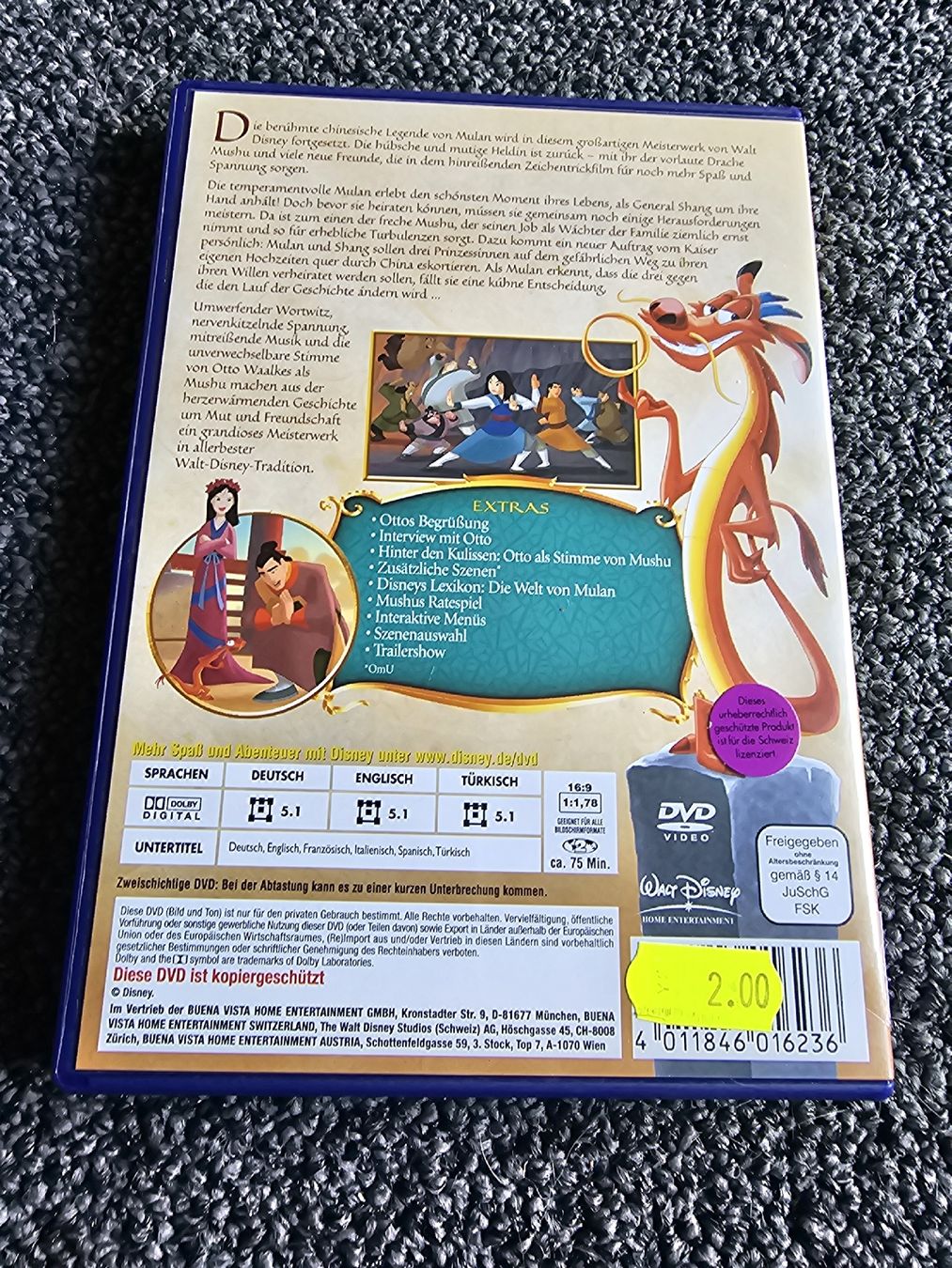 Tutti i DVDs: Disney Mulan 2 (20505) – Usato da Ruswil venduto da jan_bxl5 1