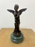 antike Skulptur Amor aus Bronze von H. Morell ca. um 1900