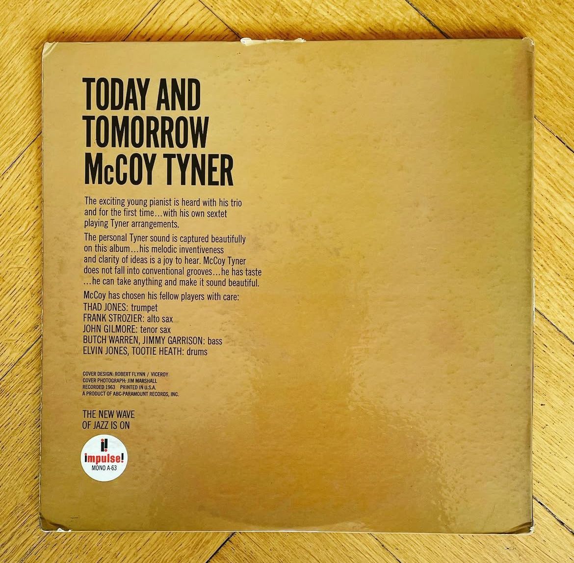 Vinyles: Today And Tomorrow McCoy Tyner 1964 – US – D'occasion à Basel par porkpierecords 4