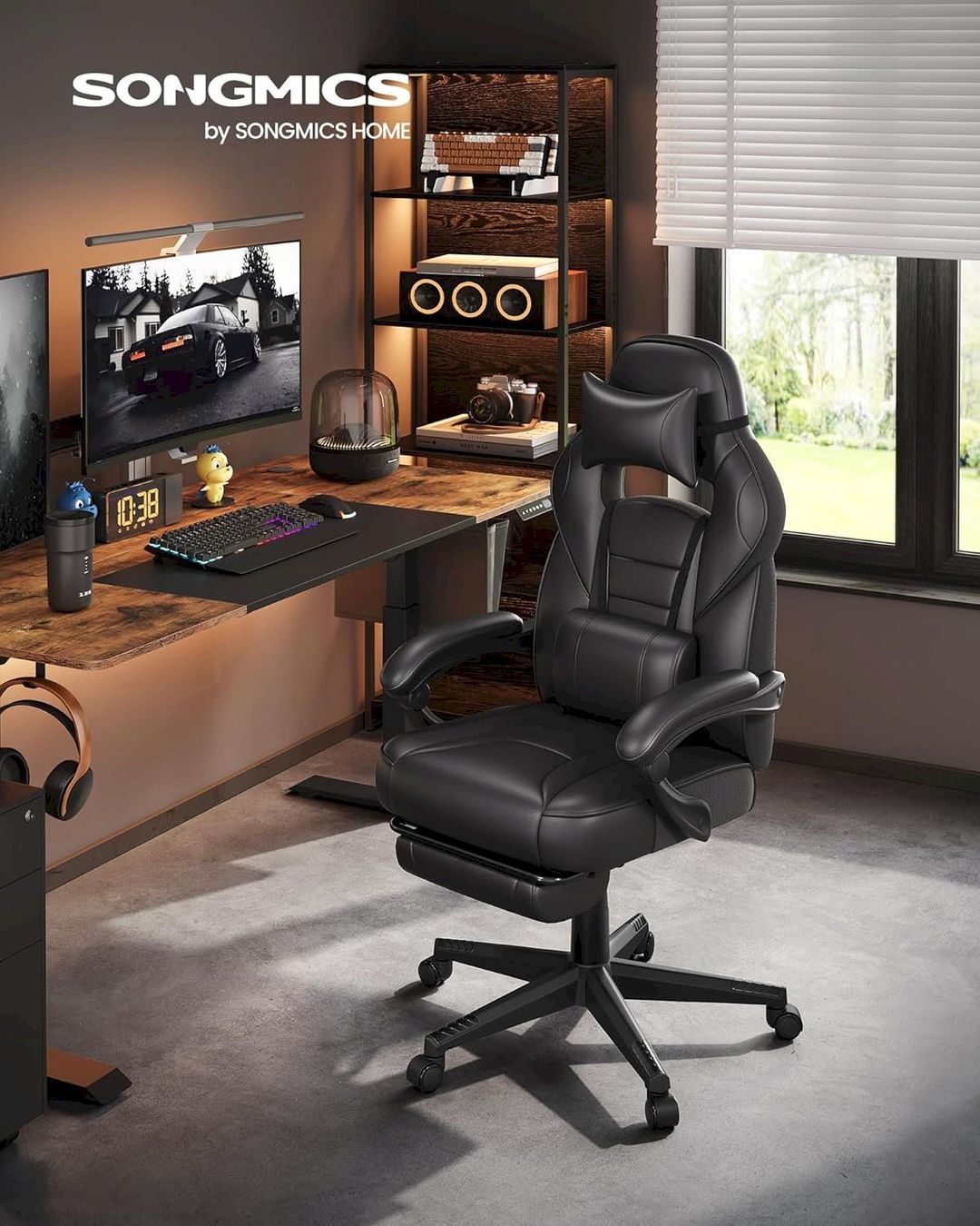 Sedie per ufficio: SONGMICS Gamingstuhl schwarz – Nuovo e nell'imballaggio originale da Bottighofen venduto da zaap 1