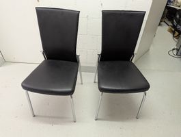 2er Set Esszimmerstühle, Schwarz.