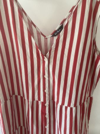 Ulla Popken Sommerkleid Gr.50/52 Leinenmix gestreift