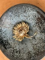 Vintage Brosche Blüte Distel Goldfarben 1960er