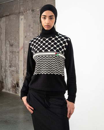 Pull AZIZ BEKKAOUI – Keffiyeh High Neck – Taille S