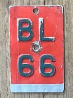 BL 66 - VELONUMMER - FAHRRADSCHILD - PLAQUE DE VELO - BL 66