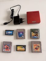 Gameboy sp rouge + chargeur + 6 jeux