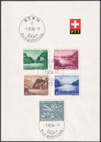 1956, B76-B80: PTT-Bögli mit Ersttagsstempel (de), Kat: 65.-
