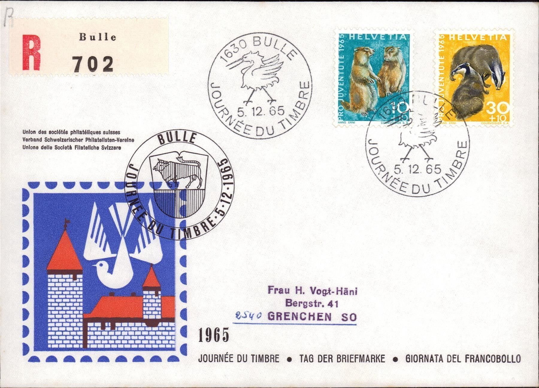 Tutti i francobolli: 1965 TdB Bulle – Usato da Eggersriet venduto da stamp303