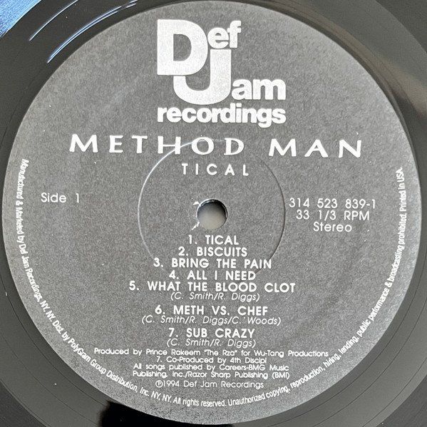 Schallplatten: Method Man ‎– Tical (LP) – Gebraucht aus Genève von yoww123 2