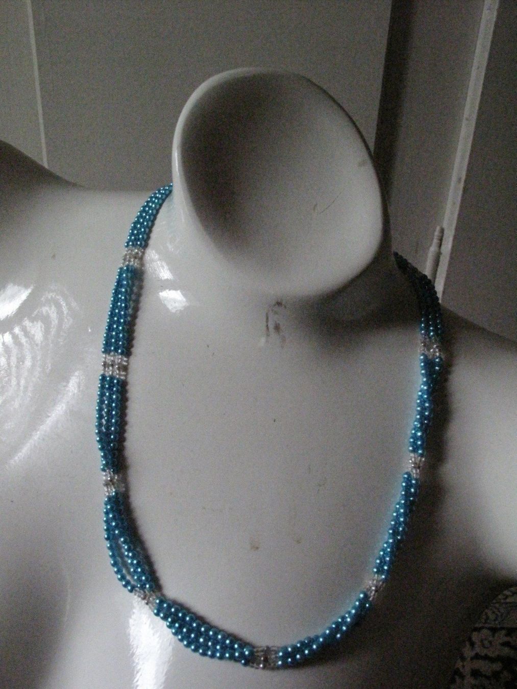 Catenine: Vintage Halskette, blau, silbrig – Usato da glarus venduto da Engel_888