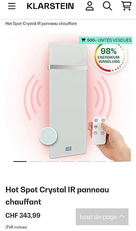 Radiatori: Radiateur infrarouge mural – Usato da Orny venduto da Jcm