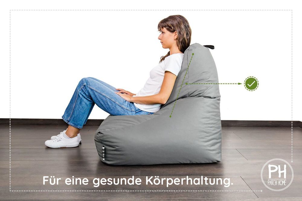 Sessel: XXL Sitzsack Lounge Sessel Gamer Sitzkissen grau – Neu und originalverpackt aus Wallenwil von toesstal-vertrieb 3
