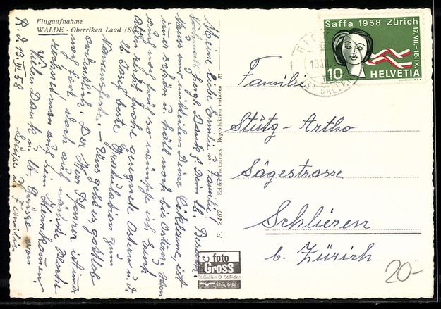 Cartoline postali: AK Walde, Flugaufnahme – Usato da Berlin venduto da bartko-reher 1