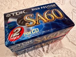 TDK SA60 High Position Kassetten, 2er Pack, Neu & OVP