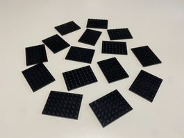 LEGO - 15 - SCHWARZE - PLÄTTLI - 8 X 6 - NOPPEN
