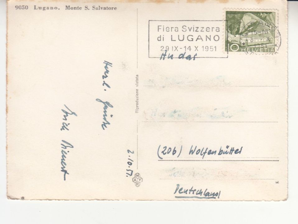 Cartes postales: Lugano 1951 – D'occasion à Bürglen TG par StampGraf 1