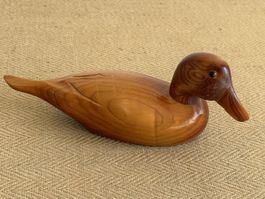 Mid-Century Holzfigur Holzente Figur Ente Holz Vintage