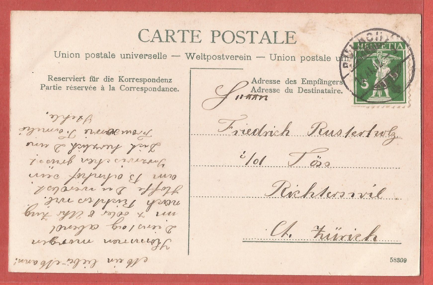 Cartoline postali: Bülach - Mondschein-Karte 1912 – Usato da Fislisbach venduto da Porano 1