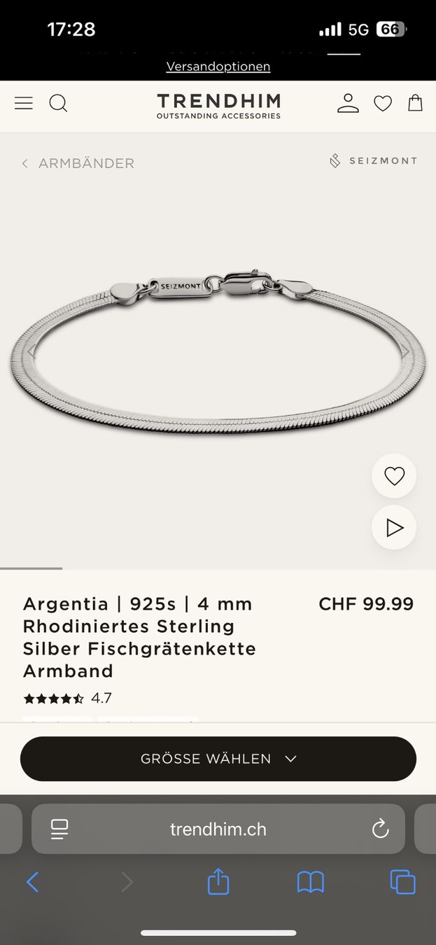 Armbänder & -reifen: Armband, Fishbone, 925 Silber, neuwertig – Neu (gemäss Beschreibung) aus Solothurn von anj_5zhn