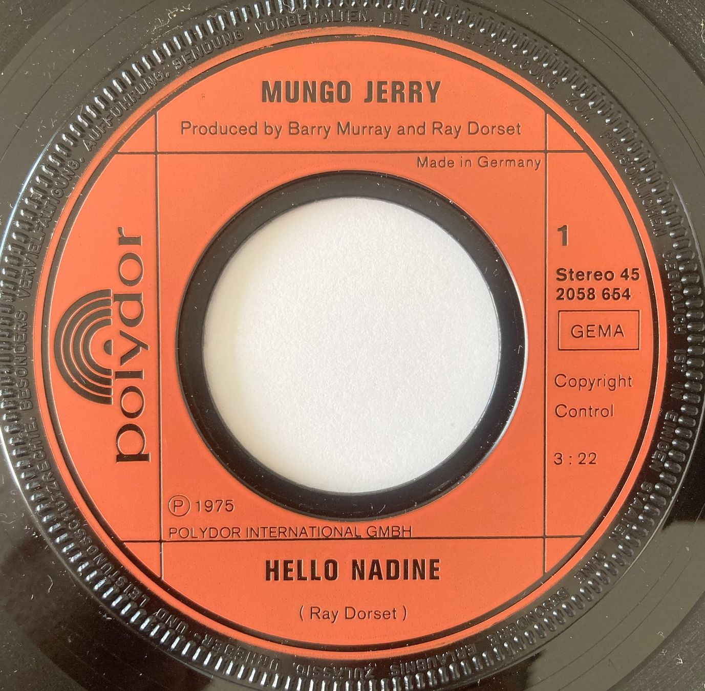 Dischi in vinile: MUNGO JERRY - HELLO NADINE – Usato da Bottens venduto da hotter-than-hell 2