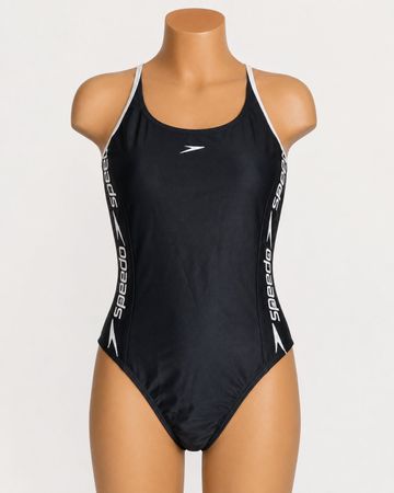 Speedo Damen Badeanzug Endurance, schwarz/weiss, Gr. 40
