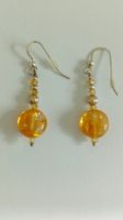 Boucles d'oreilles pendantes avec citrines - Élégance !