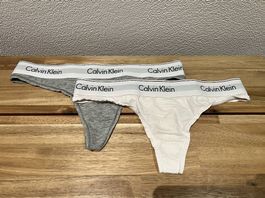 Calvin Klein Tanga grau & weiss Grösse S