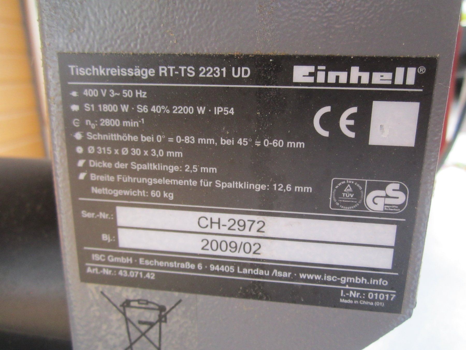 Einhell Tutte le macchine: Tischfräse mit Schiebe-Anschlag – Usato da ARISDORF venduto da Sukawa1 2