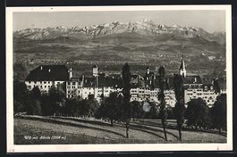 AK Wil, Ortspartie mit Säntis, 1934