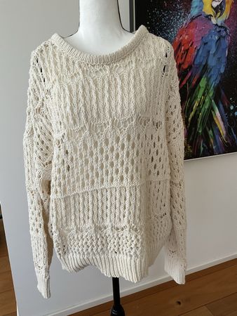 ONLY Häkelpullover Gr. XL beige Boho Sommer Strickpulli