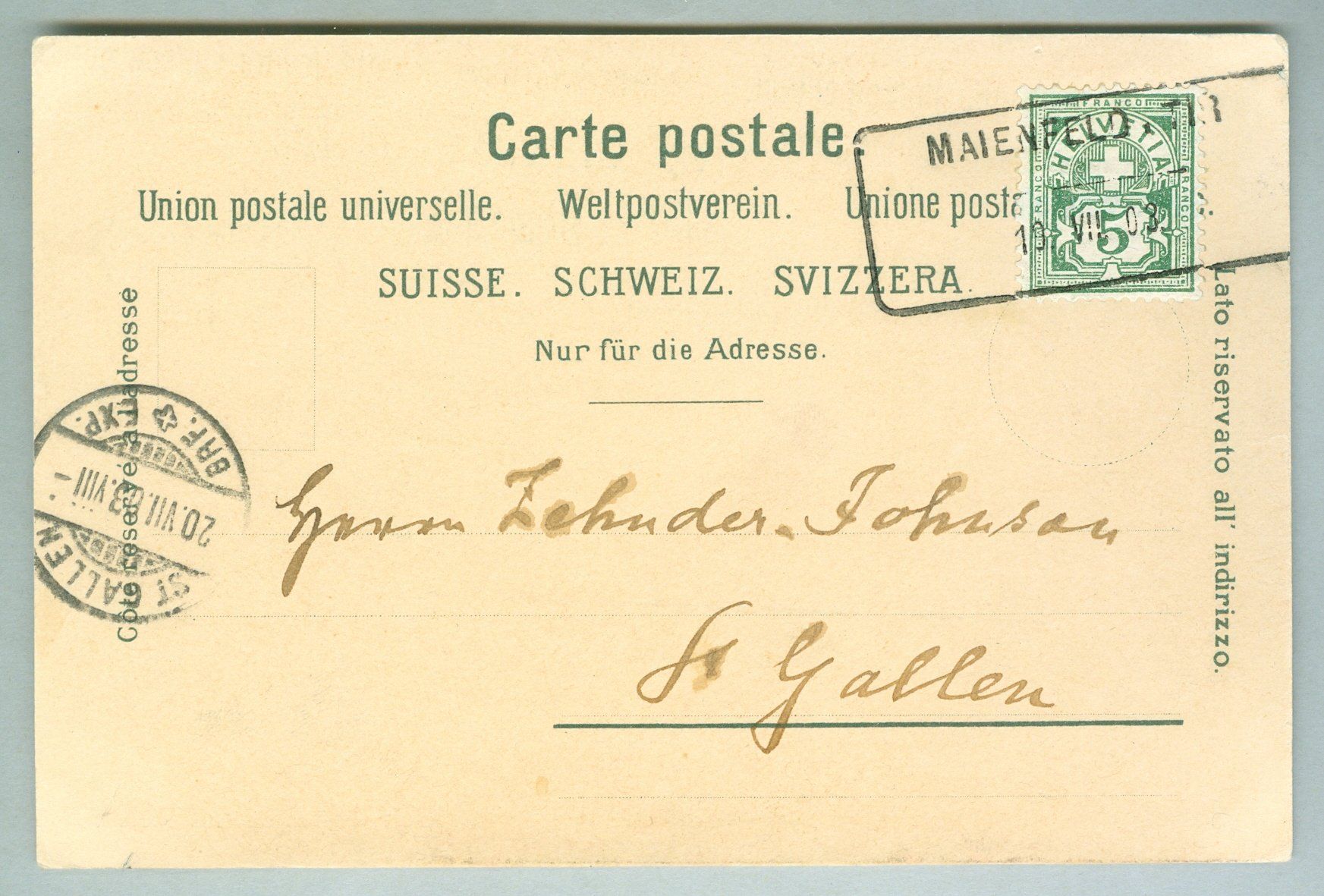 Alle Briefmarken: 1903 Schweiz Aushilfsstempel – Gebraucht aus Zürich von yago-rot