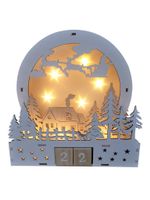 LED Holz Kalender Tischdeko mit Zahlenwürfel