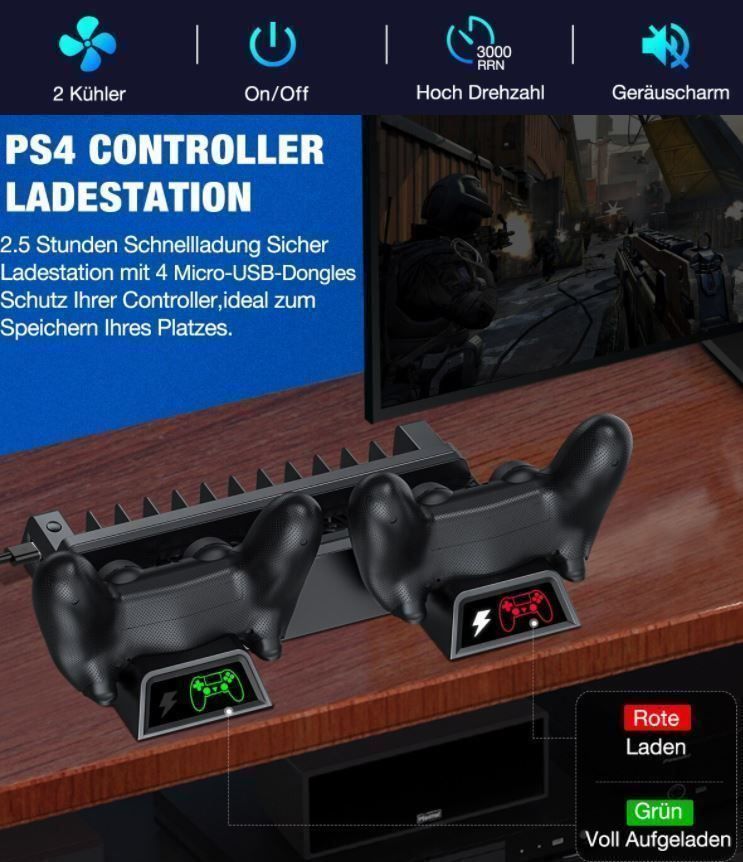 Console: PS4/PS4 Pro/PS4 Slim Vertikaler Kühlstän – Nuovo e nell'imballaggio originale da Unterägeri venduto da RmOnline 4