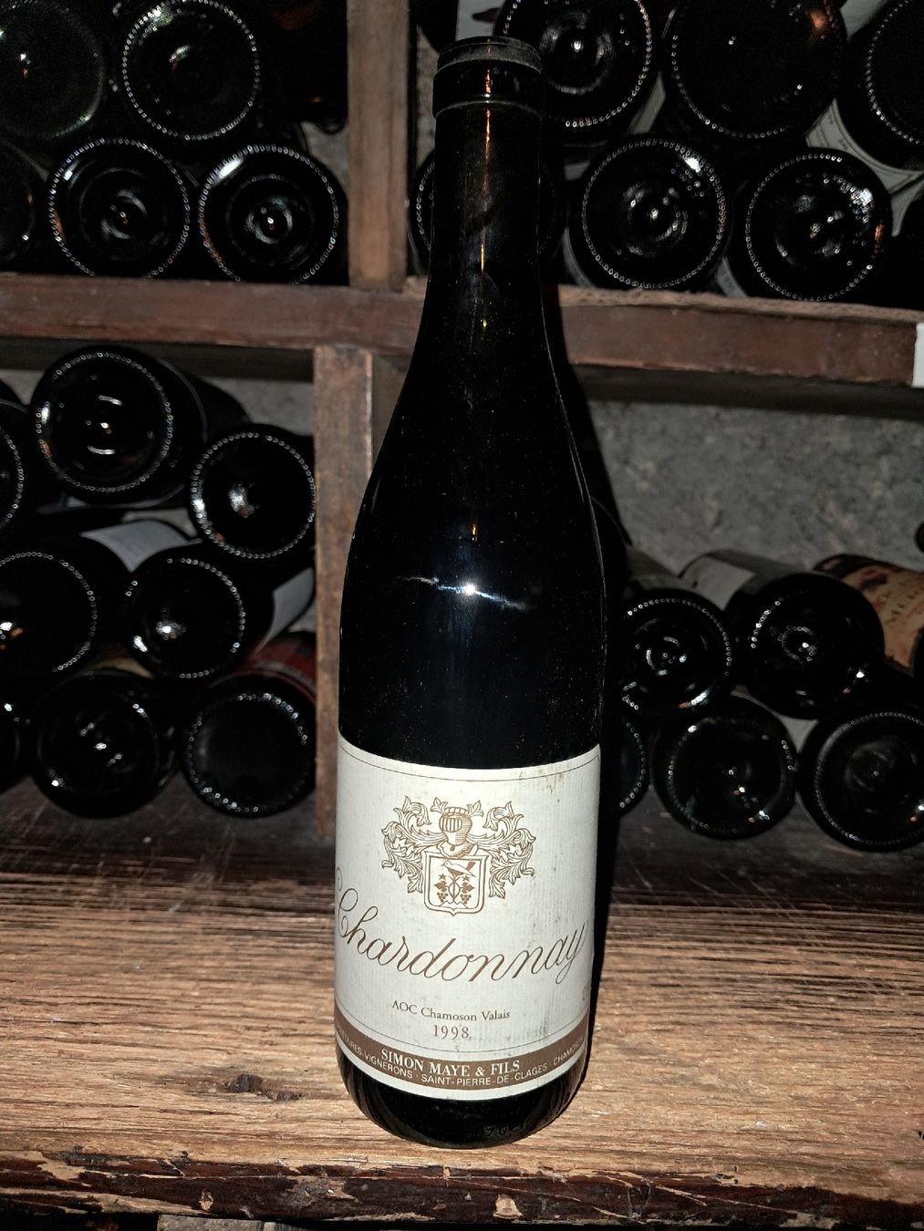 Vino: Chardonnay  Simon Maye & Fils 1998 – Nuovo e nell'imballaggio originale da Le locle venduto da juliensaran 1