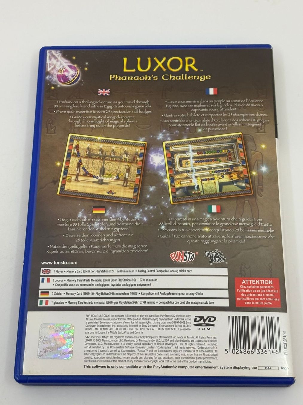 Spiele: Luxor Pharaoh's Challenge (PS2) – Gebraucht aus Herisau von Seyashop1 2