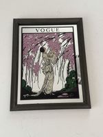 Miroir Publicitaire Vogue Art Deco Cadre Bois