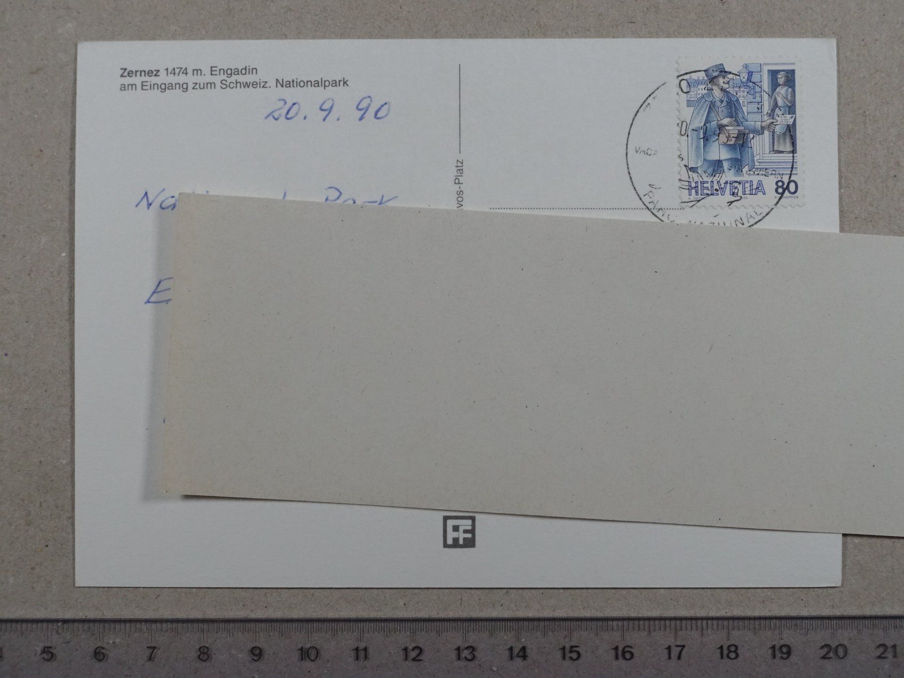 Cartoline postali: Zernez, 1990, Engadin, Nationalpark – Usato da Lenzburg venduto da fh1 1