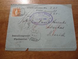 NN-Briefteil 1900, Betreibungsamt Fischenthal, o Steg, stehe