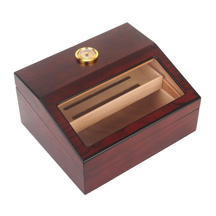 Zigarren Humidor Aus Zedernholz - Mit Hygrometer Für 45-55 Zigarren