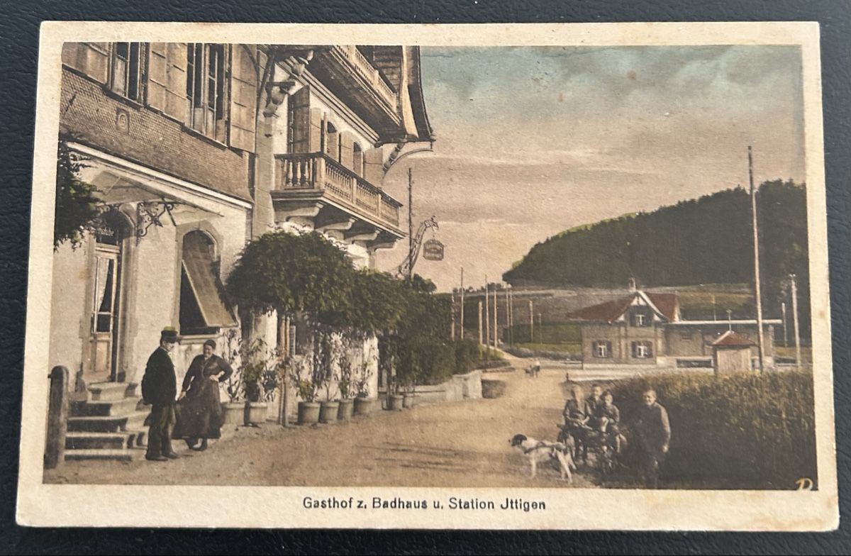 Ansichtskarten: Ittigen Gasthaus Badhaus u. Station  – Gebraucht aus Horw von Tellbub