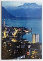 Montreux - La Ville et les Dents du Midi à la tombée du jour