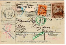 Paketkarte Bayern 1911 in die Schweiz