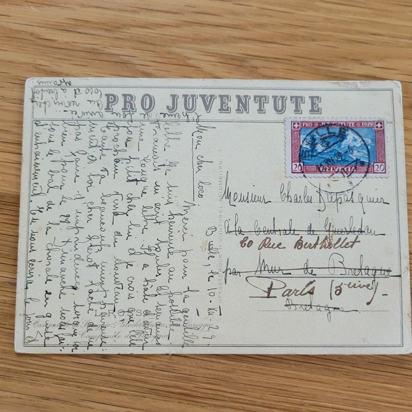 Tutti i francobolli: Dokument Pro Juventute Bulle 1922 – Usato da Biel/Bienne venduto da Destockweb