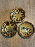 3er Set Vintage Keramik Schalen, Ø 12 cm, Blumenmuster