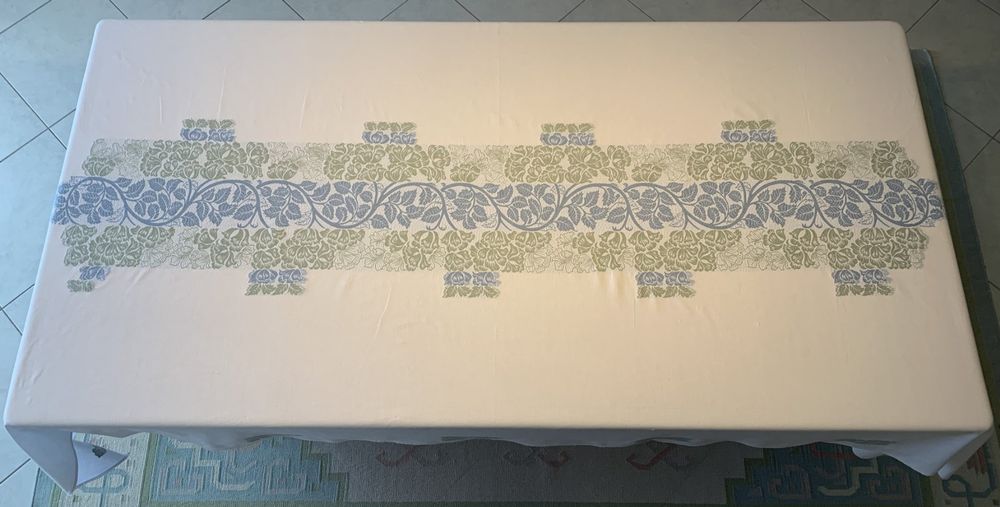 Plastifizierte Tischdecke „Loneta Fiori“ – Für 6–12 Personen, In Türkis (SaRani)