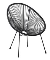 Gartenstuhl Sessel Lounge Chair Schwarz wie Acapulco